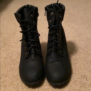 leather heeled boots